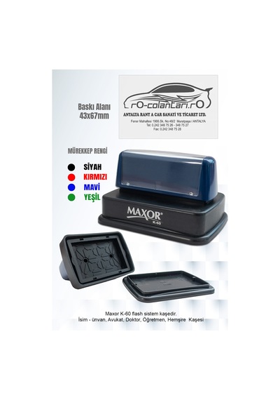 Maxor Kaşe K-60 İsim-ünvan Kaşesi 1 Adet