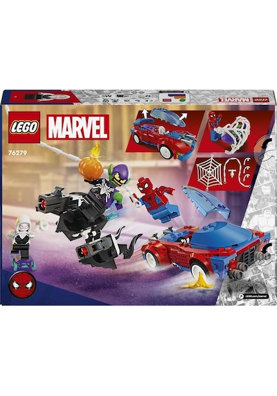 LEGO® Marvel Örümcek Adam Yarış Arabası ve Venom Green Goblin 76279-7+ Yaratıcı Oyuncak Yapım Seti - 227 Parça