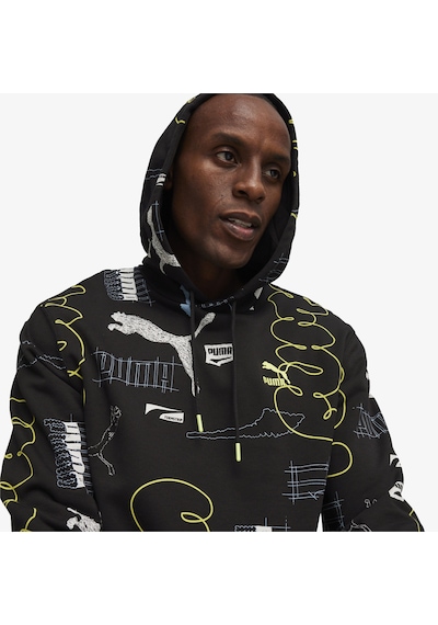 Puma Brand Love Erkek Siyah Hoodie Düz 624300