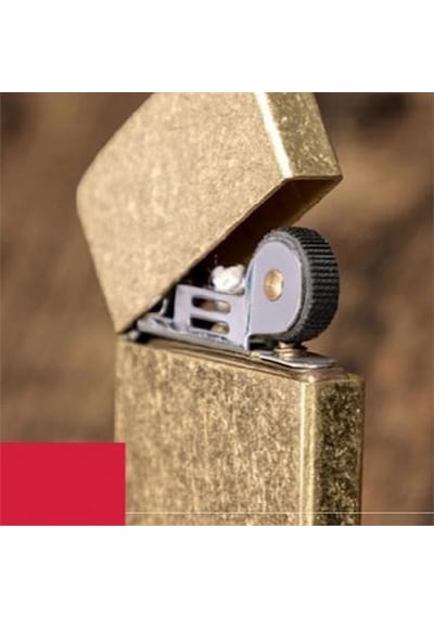 Kuboy Vintage Çakmak Benzinli Slim Çakmak Antik Altın Renk Bronz