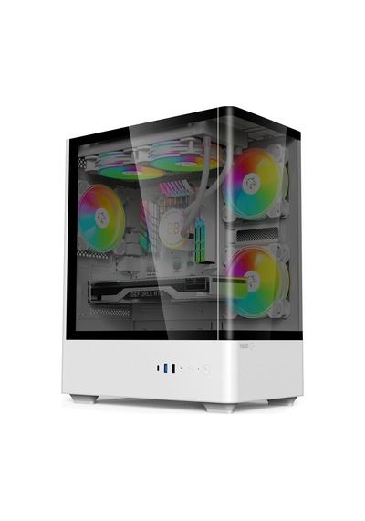 Gametech Intense White 600w 80+ Plus Tuş Kontrollü Rgb 5x120 Mm Fan Gaming Beyaz Bilgisayar Kasası
