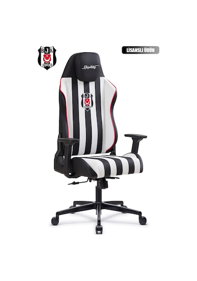 Fanchair X Beşiktaş Çubuklu Lisanslı Oyuncu Koltuğu-34 Siyah