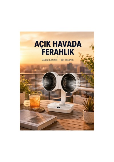 Çift Başlıklı Masa Ve Duvara Monte Edilebilir Vantilatör - Hs08374567-6853 Renkli