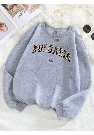 Startmore Startmorebuloaria Sofia Desen Yeni Moda Kazak Gevşek Polar Kazak O-boyun Sonbahar Kış Tişörtü So Gri