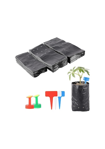 Kalın Körüklü Fide Torbası Fidan Yetiştirme Poşeti Siyah Delikli - 15x20 Cm. - 10 Kg.lık Paket