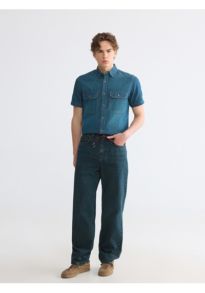 Lcw Jeans Yeşil Regular Fit Erkek Jean Gömlek