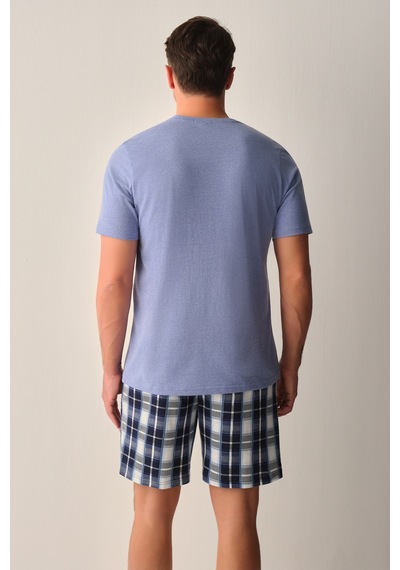 Suwen Ethan Erkek Şort Pijama Takımı Sh267026631352 Lacivert