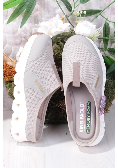Fort King Diya Anatomik Rahat Esnek Memory Foam Taban Sabo Terlik Kadın Terlik Bej