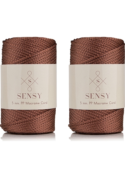 Sensy Premium Polyester Makrome Ipi 5 Mm Pp Cord 2'li Set Bakır, Jumbo Ip, Makrame, Supla, Çanta Ipi