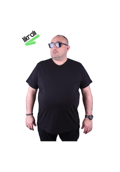 Starbattal Erkek Büyük Beden Likralı Basic V Yaka Tişört 11170 Sıyah-Sıyah Çok Renkli Starbattal Erkek Büyük Beden Likralı Basic V Yaka Tişört 11170 Sıyah-Sıyah Çok Renkli