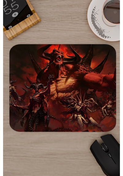 Diablo Kaymaz Dikişli Kauçuk Oyuncu Mousepad V1 - 22x18 Gaming Mouse Pad Fare Altlığı