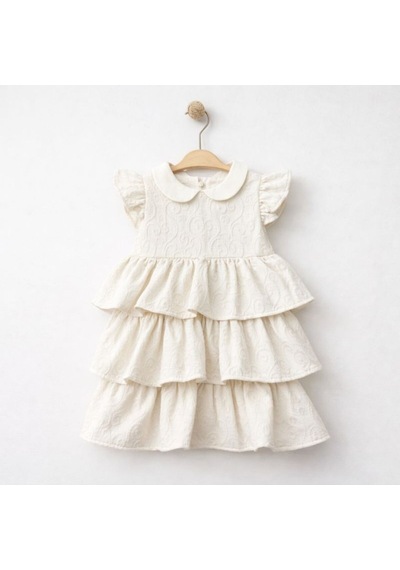 Baby Corner Fırfırlı Kız Bebek Elbise Bej
