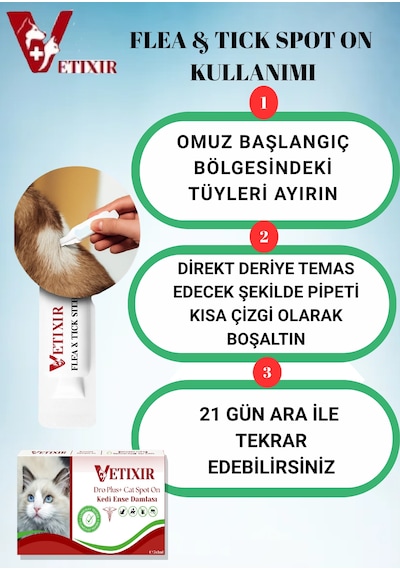Kedi Bitkisel İç Dış Bit Pire Uzaklaştırıcı Ense Bitkisel Damla Seti - 5 Damla 2 Tablet