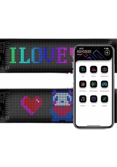 Led Matrix Bluetooth Bağlantılı Araç Camına Uygun Pixsel Görünümlü 16x96 Pixel Çok Renkli