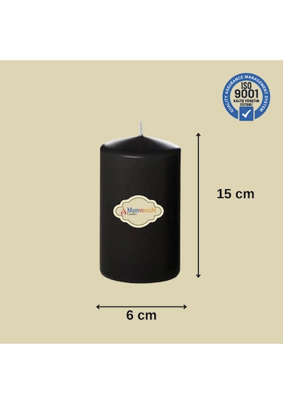 3 Lü Siyah Set Mum Çap :6 Cm Siyah