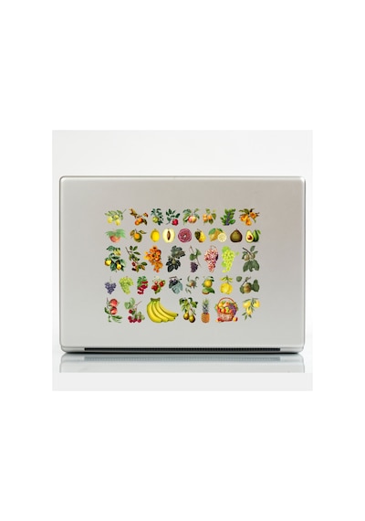 87 Adet Meyve Sticker Seti - Meyveler Etiket Seti Sketchbook Çok Renkli