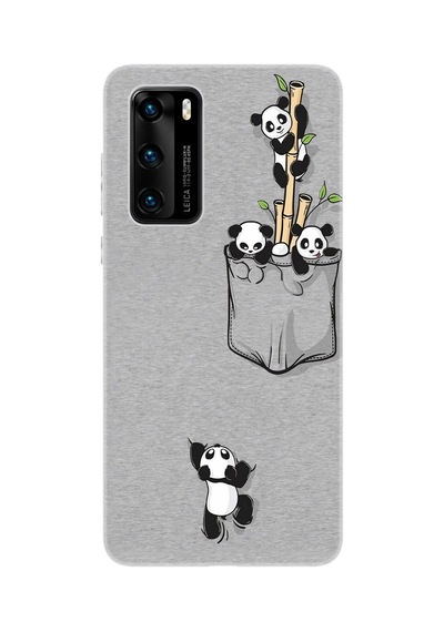 Huawei P40 Ana-nx9 Uyumlu Kılıf Desenli Baskılı Silikon Pandalar 1798