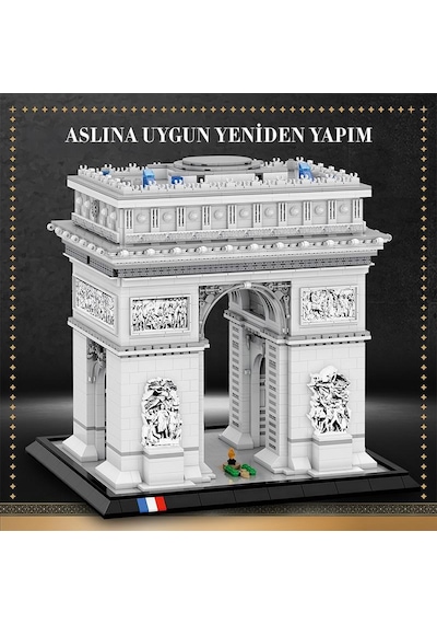 Reobrix 66024 Zafer Takı Yaratıcı Yapı Blok Seti Building Blocks Arch Of Triumph - 3718 Parça