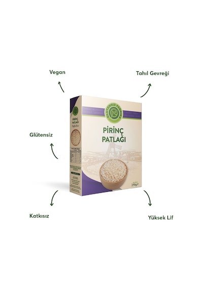 Glutensiz Fabrika Glutensiz Pirinç Patlağı Sade 250 G