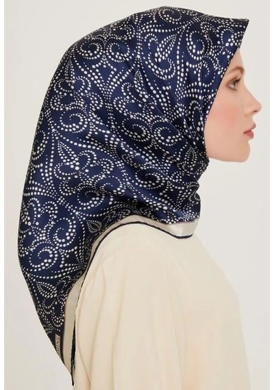 Armine İpek Eşarp 2025 Kış - 9246-07 Lacivert Twill Lacivert