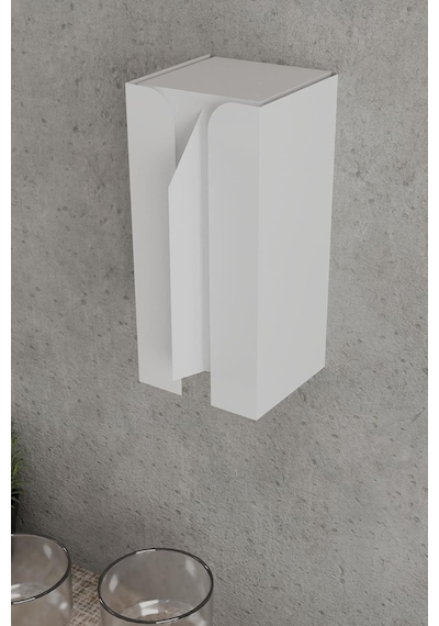Metal Beyaz Güçlü Yapışkanlı Organizer Peçetelik,dispenser Mutfak Banyo Peçetelik Mt107b Çok Renkli