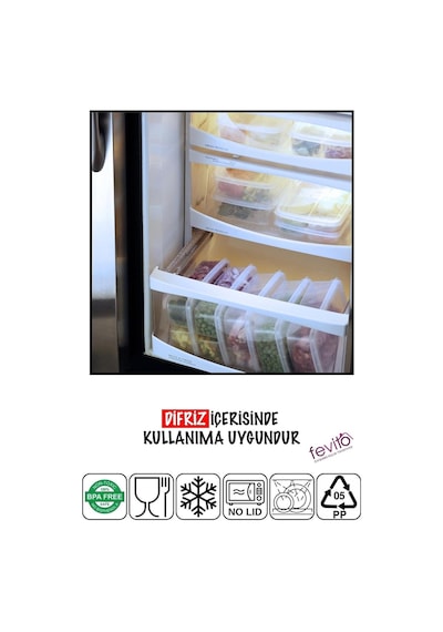 Mikrodalga Ve Difrizde Kullanılabilen Saklama Kabı Seti 4'lü Beyaz S-411 Çok Renkli