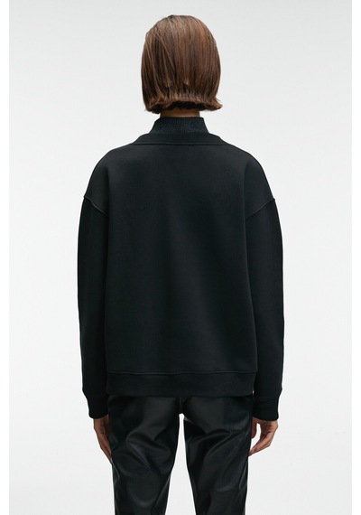 Grimelange ARINEL Kadın V Yaka Regular Fit Siyah Sweatshirt
