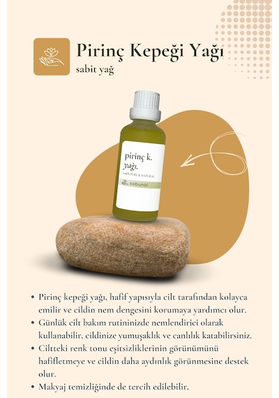 Sabunal Pirinç Kepeği Yağı 50 ML Cilt Aydınlatıcı Ve Eşitleyici Bakım Yağı