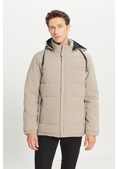 AC&Co / Altınyıldız Classics Erkek Vızon Standart Fit Normal Kesim Dik Yaka Kapüşonlu Yan Cepli Casual Mont VIZON