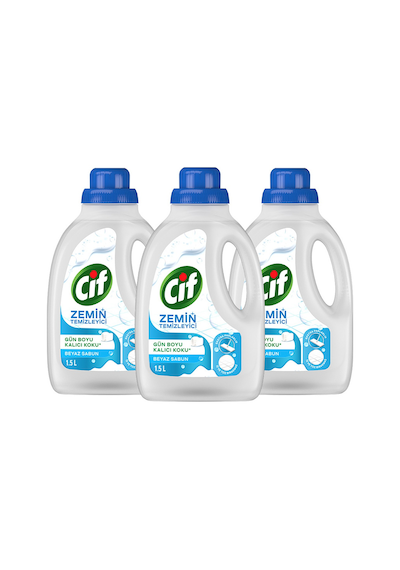 Cif Zemin Temizleyici Beyaz Sabun 1500 Ml X3 3'lü Set