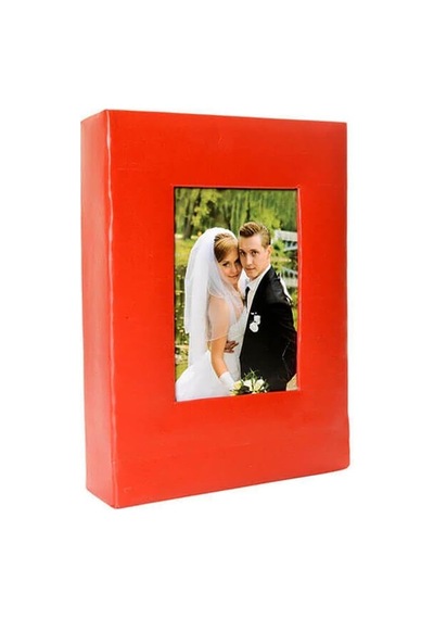 Tr 100'lük 13x18cm. Kırmızı Deri Pencereli Fotoğraf Albümü