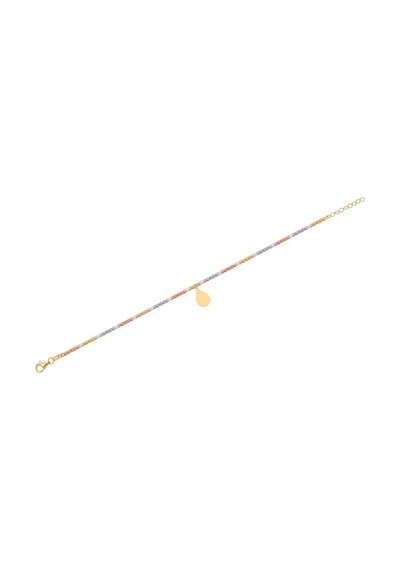 Diamond Line - Gülaylar - 3 Renkli Altın 14 Ayar Toplu Bileklik Standart N11.21850 Sarı Altın