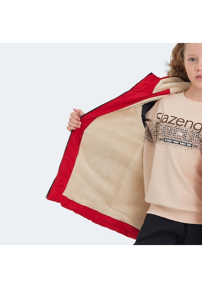 Slazenger CAMELIA Çocuk Kapüşonlu Kırmızı Mont & Kaban