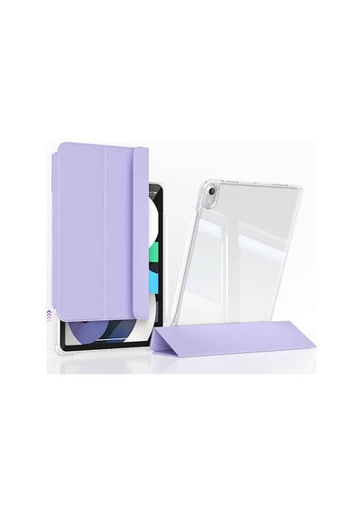 Apple İpad Air 13 2025 M3 Kılıf Magnetik Ayrılabilen Airbagli Zore Sliding Tablet Kılıfı Akıllı Uyandırma, Darbe Koruma, Apple Pencil Tutucu Lavender