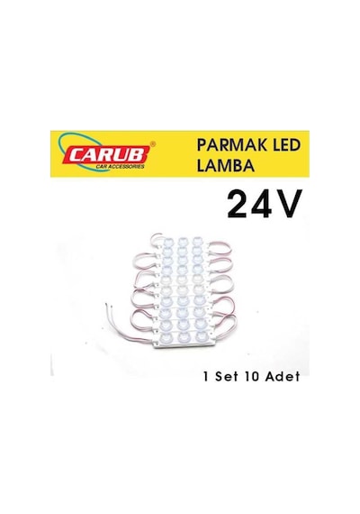 Parmak Lamba 3 Ledli Beyaz 24v 10 Lu Set