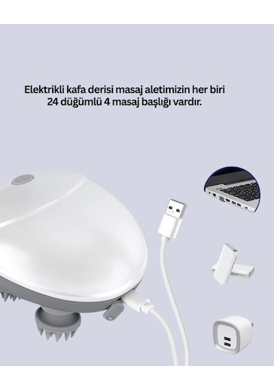 Su Geçirmez Elektrikli Kafa Masaj Cihazı Ipx7