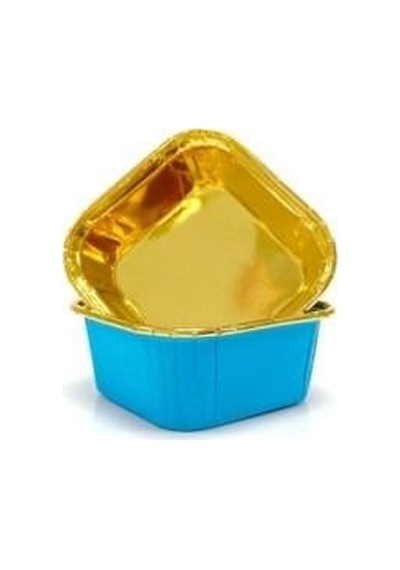 Mavi Cupcake Kapsülü İçi Metalize Gold 25'li - Kek Ve Cupcake Sunum Kapsülü Diğer