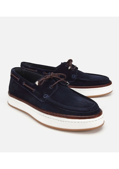 Hotiç Erkek Süet Deri Lacivert Bağcık Detaylı Günlük Loafer 02ayh319380a680 02ayh319380a680