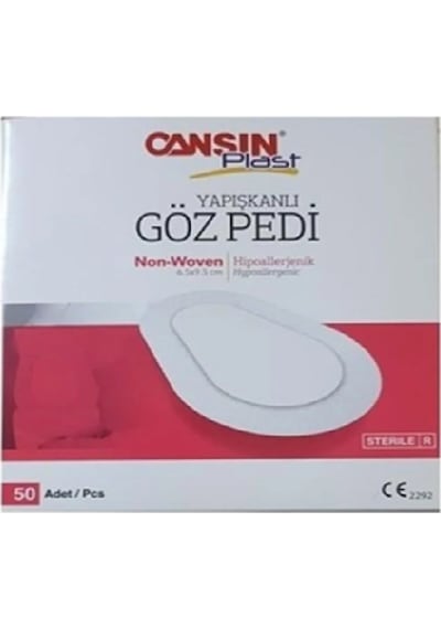 Cansın Plast Yetişkin Steril Göz Pedi 6,5 X 9,5 Cm 50'li 532