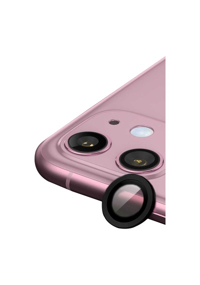 Apple iPhone Uyumlu, 11 Raze Metal Kamera Lens - Siyah