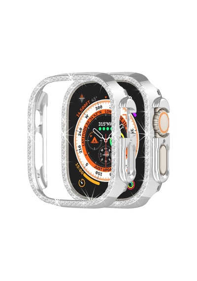Watch Ultra Ultra 2 49mm Uyumlu Tek Sıra Parlak Taşlı Rubber Kasa Kapak