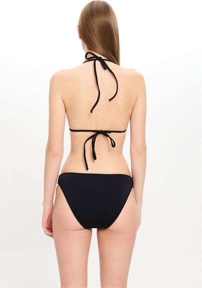 Toosalty Kadın Taşlı Geniş Üçgen Bikini Takımı Siyah