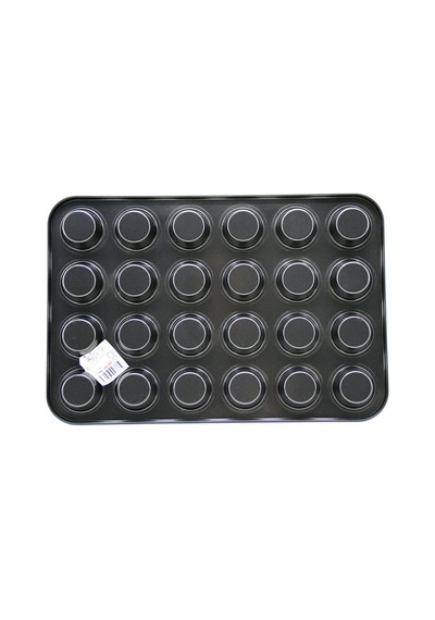 İbico İ22-377 Metal Muffin Ve Kek Kalıbı 24 Gözlü - Siyah Düz