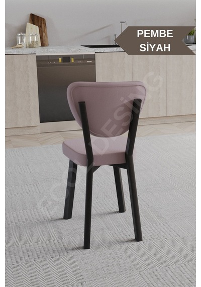 Faymend 2 Adet Elma Model Mutfak Sandalyesi Salon Sandalyesi Yemek Sandalyesi Cafe Restaurant Sandalyesi Pembe