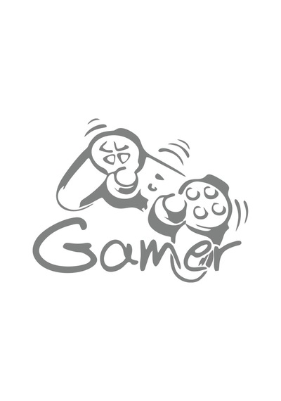 Gamer Sticker 17x17 Cm Gri