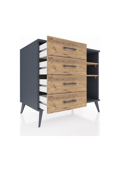 Kronos Şifonyer 2 Raflı 4 Çekmeceli 88x59x80 Antrasit-çam Çam Kronos Şifonyer 2 Raflı 4 Çekmeceli 88x59x80 Antrasit-çam Çam