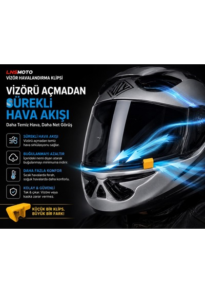 Lnsmoto Kask Vizör Havalandırma Klipsi Anti Buğu Aparatı Motosiklet Kask Vizör Aralayıcı