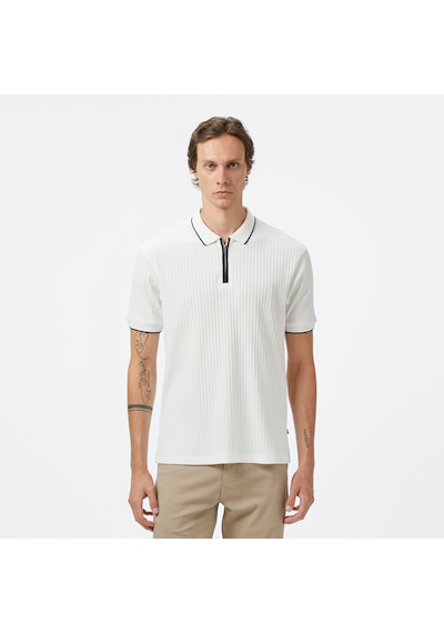 Nautica Erkek Beyaz Classic Fit Polo Yaka T-shirt Düz K55345t Beyaz
