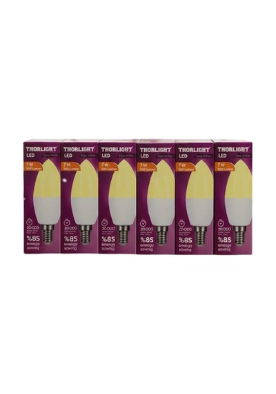 7 W Buji Led Ampul Beyaz - Çok Renkli