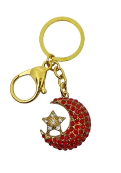 3d Dore Taşlı Ayyıldız Anahtarlık Lux